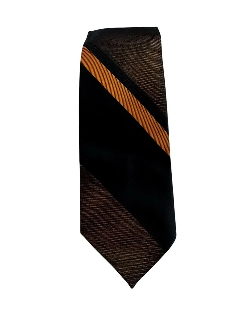 Vintage 1970s Orange Black Stripe Silk Tie Don Loper of California Rhodes